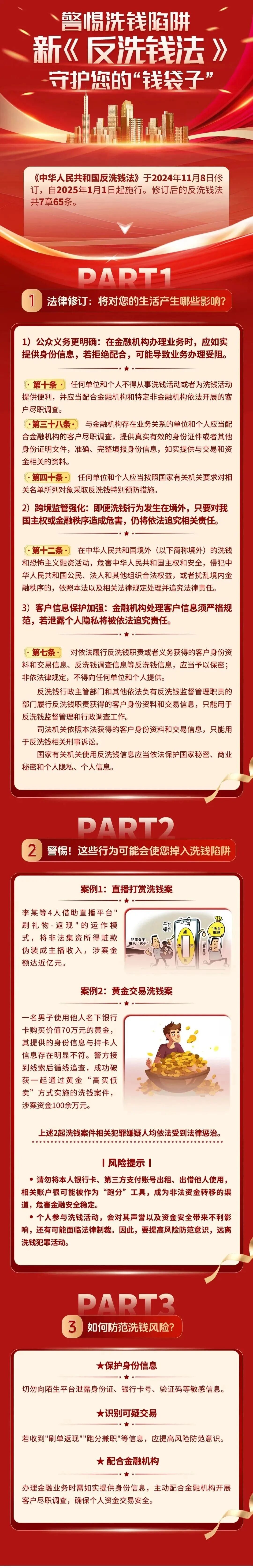 【普法宣传】 筑牢反洗钱法治“新防线”主题宣传：警惕洗钱陷阱 新《反洗钱法》守护您的“钱袋子”